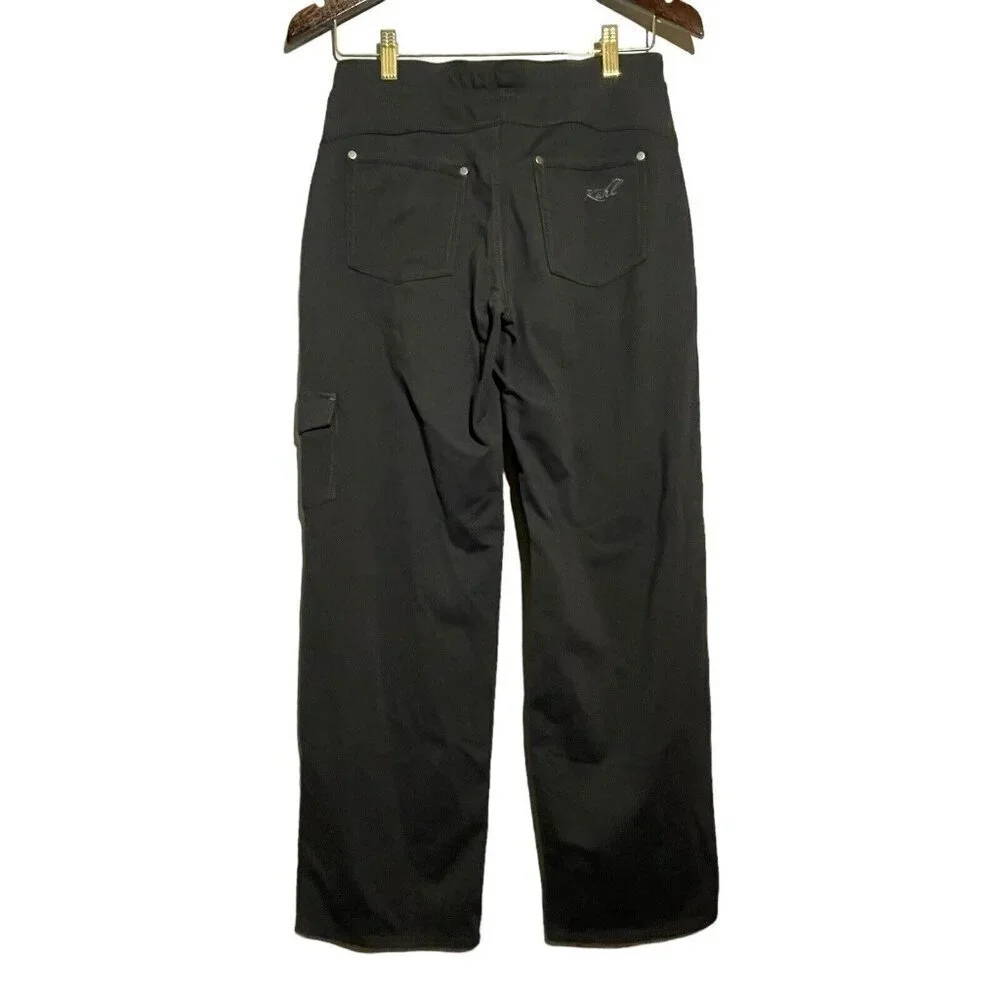 Kuhl Mova Cargo Pants Hiking Yoga Straight Women Size 6 Short Black Pocket Tie - Picture 2 of 12